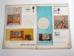 1960 General Electric Floor Console Tv Television 2-PAGE Vintage Print Ad. Fixed Price $15.95.