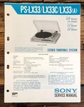 Sony PS-LX33 -LX33C -LX33A Record Player / Turntable Service Manual *original*. Fixed Price $24.97.
