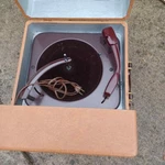Vintage Silvertone Suitcase Record Player Phonograph. Fixed Price $200.00.