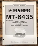 Fisher MT-6435C Record Player / Turntable Service Manual *original*. Fixed Price $24.97.