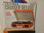 Crosley Cruiser Deluxe Portable 3 Speed Bluetooth Record Player CR8005E-BH. Fixed Price $24.00.