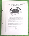 Original Garrard Rc 80M Sales Sheet & Info For The Turntable. Fixed Price $19.95.