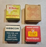 Vintage 45RPM Record Adapters W/box Webcor Webster Fidelitone Parker (lot 65). Fixed Price $45.99.