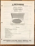 Mitsubishi LT-4 Record Player / Turntable Service Manual *original*. Fixed Price $24.97.