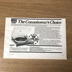 GRAM216 Magazine Advert 5X8 Connoisseur BD102 Turntable. Fixed Price $8.06.