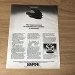 GRAM129 Magazine Advert 11X8 Empire EDR.9 Phono Cartridge. Fixed Price $12.09.