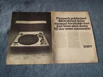 1976 Sony Direct Drive Turntable 2PG Vintage Ad Record Player. Fixed Price $12.49.