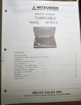 Mitsubishi DP-EC10 Turntable Service Manual Original. Fixed Price $39.99.