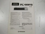 Pioneer PL-88FS Turntable Operating Instructions Owners Manual Original. Fixed Price $14.54.