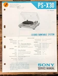 Sony PS-X30 Record Player / Turntable Service Manual *original*. Fixed Price $19.97.