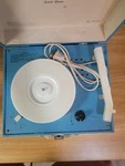Vintage Montclair Record Player Powder Blue And Is Working Fine. Fixed Price $38.00.
