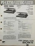 Sony PS-LX230C PS-LX231 Stereo Turntable Original Service Repair Manual. Fixed Price $14.94.