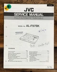 Jvc AL-F97BK Record Player / Turntable Service Manual *original*. Fixed Price $19.97.