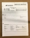 Sansui P-710 Record Player / Turntable Service Manual *original*. Fixed Price $9.97.