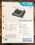 Sony PS-X500 Record Player / Turntable Service Manual *original*. Fixed Price $29.97.