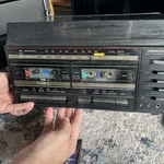 Sound Design 6821M Stereo Dual Cassette Record Player Vintage Turntable Tested. Fixed Price $80.00.