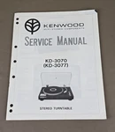 Kenwood Stereo Turntable KD-3070/3077 Service Manual D-4032. Fixed Price $74.95.