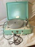 True Tone Mint Green Vintage Record Player. Fixed Price $80.00.
