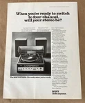 Sony HP210A Print Ad 1973 Vintage Promo Art Retro 1970S Stereo Tech 4 Channel. Fixed Price $6.00.