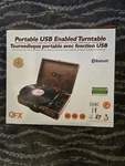 New Unopened Qfx TURN-105 Portable Usb Turntable Bluetooth 33/45/78 Rpm Brown. Fixed Price $479.99.