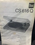 Dual Cs 616 Q Turntable Owners Manual Photocopy. Fixed Price $19.99.