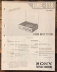 Sony HME-118 Stereo Prelim. Service Manual *original*. Fixed Price $14.97.