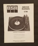 Bsr C116 Record Changer, Turntable. Service Manual, Mcdonald 310 C130. Fixed Price $14.99.