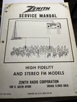 Zenith Service Manual HF26 High Fidelity And Stereo Fm Models Part #923-702. Fixed Price $18.00.
