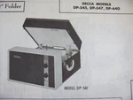 Decca DP-545, DP-547, & DP-640 Phonograph Record Player Photofact. Fixed Price $6.50.