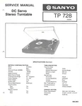 Sanyo TP728 Stereo Turntable Repair Service Manual. Fixed Price $9.99.