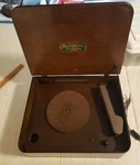 Symphonic Deluxe Record Player Wood Case With Hinged Lid For Parts Restore. Fixed Price $50.00.