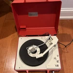 Vintage Orange General Electric Automatic Portable Record Player - Repair?. Fixed Price $49.99.