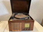 Federal Tabletop Radio Record Player Phonograph Combo Mid-century Wood. Fixed Price $149.99.