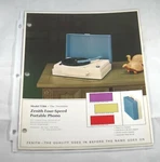 Zenith Ephemera Collection #32: Orig Dealer Catalog Pg +owners Guide Y504. Fixed Price $16.50.
