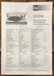 Dual Cs 2215 Record Player / Turntable Service Manual *original*. Fixed Price $14.97.