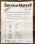 Technics / Panasonic SL-1100 Turntable Supp. Service Manual *original*. Fixed Price $24.97.