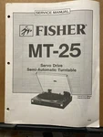 Original Service Manual For Fisher Mt Model Turntables Select One. Fixed Price $9.98.