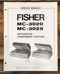 Fisher MC-3020 MC-3025 Turntable / Stereo Service Manual *original*. Fixed Price $19.97.