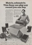 1972 Sony SQP-400 4-CHANNEL Stereo -"matrix Schmatrix"- Bulldog Print Ad Photo. Fixed Price $9.71.