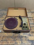 Vintage Silvertone Suitcase Record Phonograph Player 33 45 78 Rpm With Am Radio. Fixed Price $130.00.