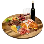 30 Inch Acacia Lazy Susan Turntable, Extra Large Wooden Serving Tray With. Fixed Price $187.19.