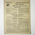 Philco Models 41-623 41-624 41-625 Combo Phono Radio Service Manual 1940. Fixed Price $8.55.