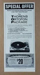 1967 Thorens Td 150-AB Turntable Ortofon S-15T Cartridge Vintage Print Ad. Fixed Price $9.99.