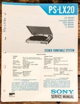 Sony PS-LX20 Record Player / Turntable Service Manual *original*. Fixed Price $24.97.