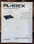 Pioneer PL-512X Record Player / Turntable Owner User Manual *original*. Fixed Price $24.97.