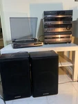 Aiwa Stereo System Vintage Dual Cassette Deck, Am/fm Tuner, Speakers Pioneer. Fixed Price $430.00.