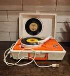Vintage Portable Solid State Kid Record Player V211J Works/but Needs. Fixed Price $40.00.