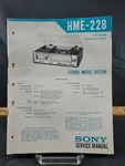 Original Sony Service Manual 1978 HME-228 Stereo Music System Fast Shipping!!!. Fixed Price $11.00.