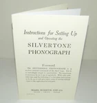 Silvertone Phonograph Sears Roebuck Instruction Manual Reproduction. Fixed Price $16.00.