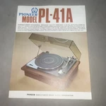 Vintage Original Pioneer PL-41A Record Player Turntable Specs Brochure Ad. Fixed Price $28.60.